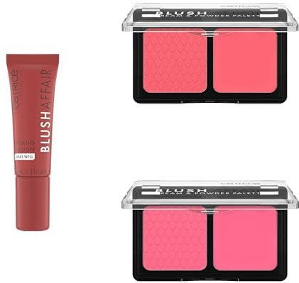 Catrice Blush Affair Liquid Blush, Rouge, Nr. 040 +010+020, Pink, hochpigmentiert, sofortiges Ergebnis, natürlich, matt, vegan, ohne Parfüm, ohne Alkohol, ohne Konservierungsstoffe - Set