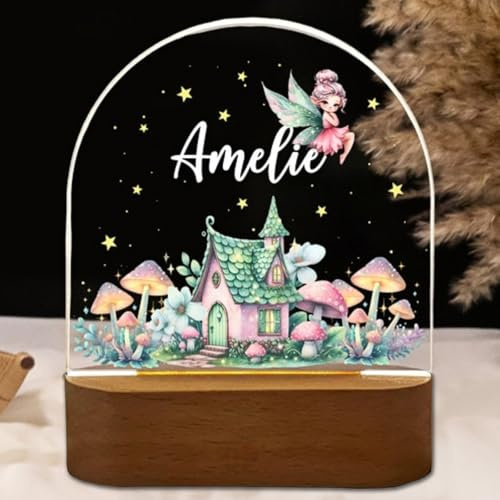 Fallover Nachtlicht Kinder mit Wunschnamen, Personalisiertes Nachtlicht für Babys, LED Lampe, Schlummerlicht für Baby mit Name, Geschenk zur Geburt, Taufe Geburtstag,Nachttischlampe für Jungen Mädchen