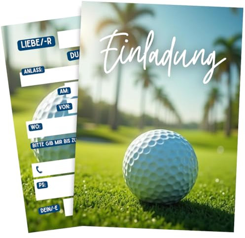 ZETTMANN® Einladungskarten Kindergeburtstag Junge - 10er Set Einladung zum Geburtstag - Einladungskarten Geburtstag - hochwertige Geburtstagseinladungen (Minigolf)