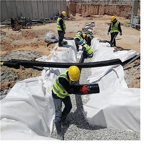 Tessuto geotessile non tessuto resistente per il controllo dell'erosione, scarichi francesi e vialetti, bianco 1,5 m x 25 m, soluzione definitiva per stabilizzazione del suolo