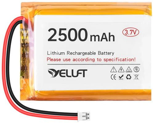1 Stück 3,7V 2500mAh Lithium Polymer Akku 1S 1C 104050 Batterie mit Schutzplatine und JST2.0-Stecker für Elektronische Geräte