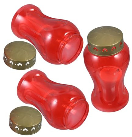 Abaodam 3 Stück elektronische Kerze Gedenkkerzen Friedhofs-Gedenklichter für das Grab Gartenkerzenlampe Friedhof-Erinnerungskerze Friedhof Gedenkkerze Friedhofs-Gedenkkerze Plastik pp rot