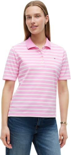 Tommy Hilfiger Polo à Manches Courtes pour Femme Coupe Droite