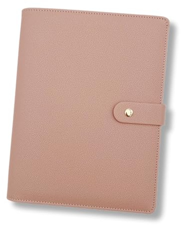 Darina Handmade A5 Premium Binder mit goldenen Ringen - B-Ware mit Schönheitsfehlern - ohne Inhalt - für Planer & DIY-Projekte (Altrosa)