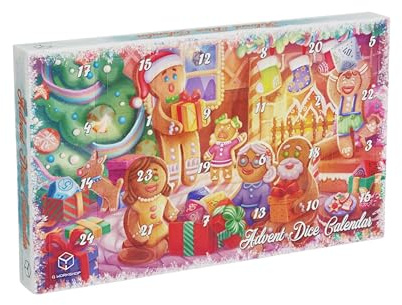 Q Workshop advent calendar 2025 | 24-day holiday dice with exclusive 8-piece Christmas dice set + 15 random dice