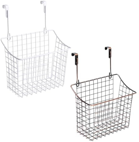 FIXOSHEE 2 Stück Hängender Aufbewahrungskorb Schwarz Weiß Multifunktionaler Home Storage Basket für Obst Wäsche und Kleinigkeiten Platzsparender Korb für Schrank und Zuhause