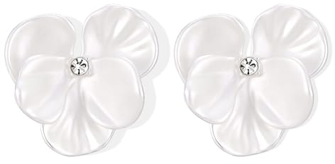 LILIE&WHITE Blumen Ohrringe Silber Damen – Elegante Blumen Ohrringe in Silber, Statement Ohrringes für Damen