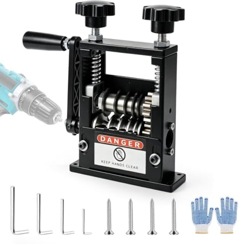 Pelacables eléctrico, 6 posiciones, 5 cuchillas, apto para cables de 3 mm a 17 mm Alicates pelacables manuales o accionados por taladro para reciclar cables viejos (negro)