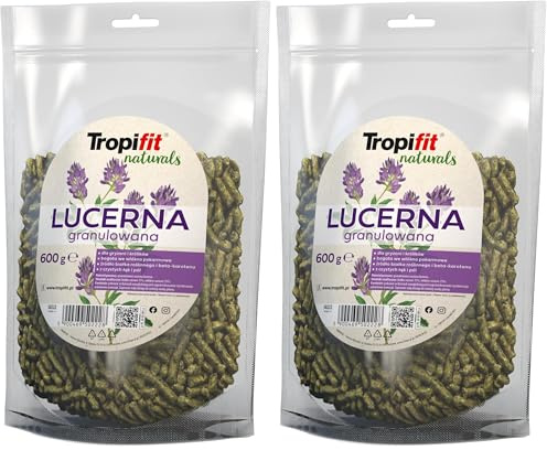 TROPIFIT NATURALS ERBA MEDICA GRANULATA 600g - Alimento estruso per conigli, criceti, cincillà e altri piccoli animali (Confezione da 2)