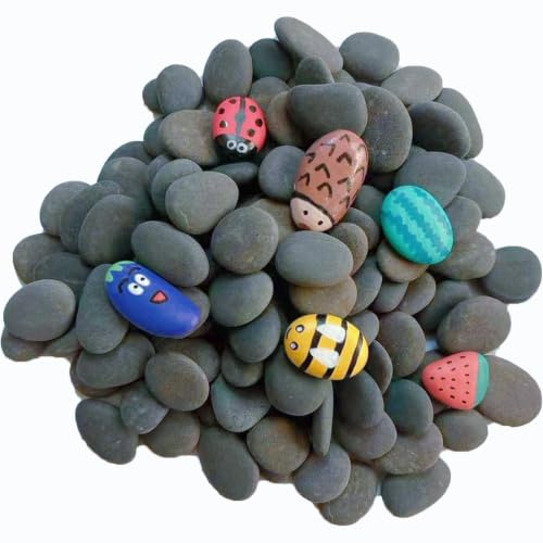 80 Stück Flache Steine zum Bemalen Kieselsteine Kleine Steine 1.5-3cm | Kieselsteine zum Bemalen, Natürliche Flusssteine Strand Kiesel Dekosteine für Malerei Dekoration Kunst & Bemalung