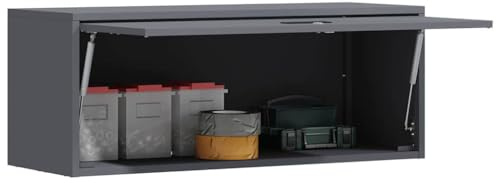 vidaXL Wandschrank für die Garage mit Gasdrucklift-Tür Anthrazit
