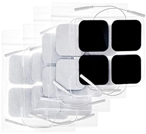 ELDE MEDICAL TENS Elektroden Pads 5x5 cm (20 Stück) – Selbstklebende, wiederverwendbare Elektrodenpads mit 2 mm Pin Anschluss – Ersatzpads kompatibel mit TENS & EMS Geräten mit 2-mm-Pin-Anschluss