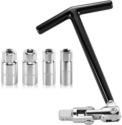 Tändstiftsnyckel-set, 5 styck Universal tändstiftsnyckel 14/16/18/21mm med T-handtag, tändstifts skruvmejslar tändstifts nyckel-set för bil motorcykel