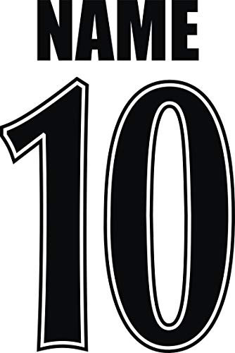 Black Football style iron on vinyl name and number