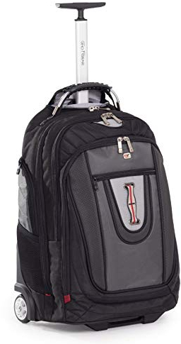Black Laptop Bag with Wheels - Brio by Gino Ferrari 17 Inch Padded Laptop/MacBook Compartment Bag On Wheels GF506