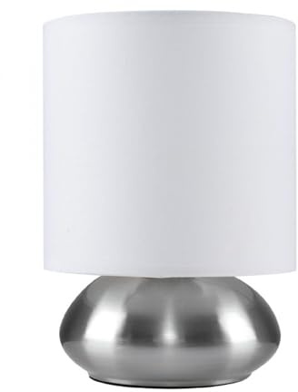 ValueLights | Chrome Touch Table Lamp with White Shade | Table Lamps, Home Décor & Improvement Essential | Table Lamps & Home Improvements Essential
