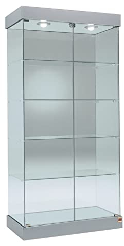 ITALFROM Vitrine haute avec lumières L73xP46xH188 cm cristaux trempés OF131CC