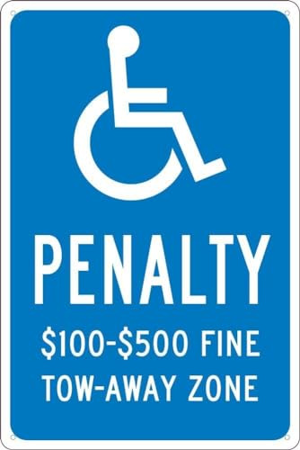 12X18 .04 AL BLU/WHT 100-500 Dollar FINE Sign