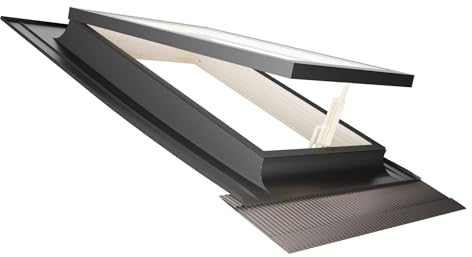 Emica - Lucernario Best Vasistas in Alluminio | Vetrata Isolante 4-9-4 | Interno Legno Abete | Doppia maniglia con 4 posizioni di Apertura (45x55 Base x Altezza)