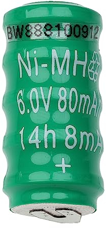 vhbw NiMH Batteria a bottone di ricambio 2 pin tipo V80H 80mAh 6V compatibile con batterie compatibile con modellismo, luci solari ecc.