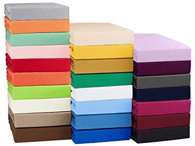 Drap Housse en Jersey 100% Coton dans diverses Tailles et Couleurs - Conforme à la qualité Oeko-Tex Standard 100, Coton, 140 x 200 cm Rose