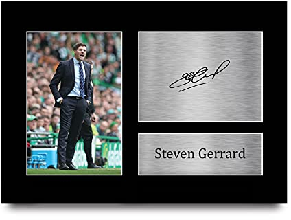 HWC Trading Steven Gerrard A4 Ungerahmt Signiert Gedruckt Autogramme Bild Druck-Fotoanzeige Geschenk Für Glasgow Rangers Fußball Fans