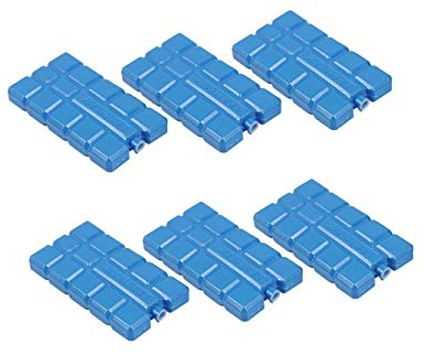 Invero Set of 6 Reusable Freezer Ice Blocks 200ml - Cools & Keeps Food Fresh Ideal for Picnics, Cools Bags, Lunch Boxes and More (8 x 2 x 15cm)