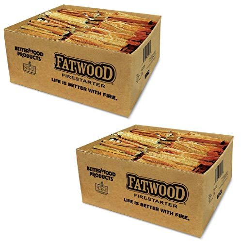 Better Wood Products 2 Pack Fatwood Fire Starter Sticks, Fireplace & Camping, 35 Lbs