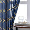 Kotile Transparente Vorhänge, geometrisches Goldfolien-Gittermuster, 244 cm Länge, für Wohnzimmer, lichtfilternde, durchsichtige Vorhänge, 2 Paneele, Marineblau und Gold
