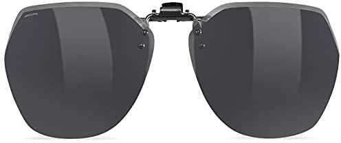 UpaClaire Clip-On Flip-Up Sonnenbrille polarisiert UV400 Brille über Brillen für Männer und Frauen Grau