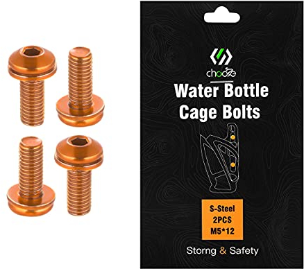 CNC Vis porte-bidon pour vélo,M5*12mm MTB Vis porte-bidon pour vélo,Orange