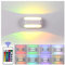 INHDBOX LED Wandleuchte Innen RGB LED Modern Wandlampe mit Fernbedienung, 4 Modi 16 Farben Up Down Dimmbar Leuchten Aluminium Wandlampe für Wohnzimmer Schlafzimmer Treppenhaus Flur