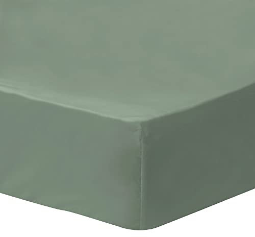 MATT & ROSE Drap Housse 160x200 cm Uni Coton LAVÉ | 100% Coton Lavé | Oekotex | Lichen