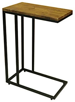 ASPECT Bellini Wooden Top Sofa Side End Laptop Table (Vintage Effect Top/Black Base)