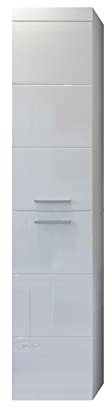 trendteam smart living - Hochschrank Schrank - Badezimmer - Devon - Aufbaumaß (BxHxT) 35 x 170 x 33 cm - Farbe Weiß Hochglanz - 210760101
