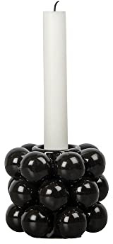 ByOn Ljusstake Kerzenständer in der Farbe: Schwarz, aus Steingut hergestellt, Maße: ø9,5x8,5cm, 5295303101