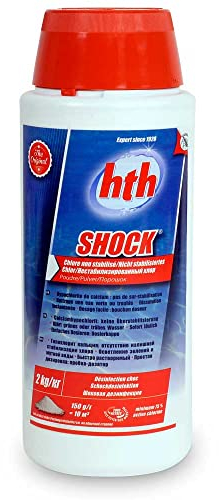 HTH Shock 2,0 kg (Versand nur in DE) Anorganisches Chlor ohne Stabilisator inkl. Pool Total Pflegefibel als Mehrfachpack (4)