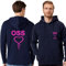 TCD Felpa Unisex OSS Operatore Socio Sanitario con Zip colore blu scuro - Personalizzata con stampa Fronte/Retro - SPEDIZIONE Gratuita (L, CUORE INTRECCIATO, FUCSIA)