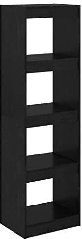 vidaXL Massivholz Kiefer Bücherregal Raumteiler Standregal Aktenregal Raumtrenner Regal Wandregal Büroregal Mehrzweckregal Schwarz 40x30x135,5cm