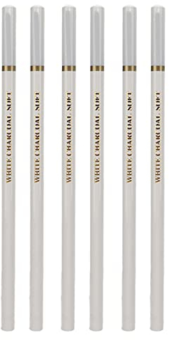 Hztyyier 6-teiliges Weißes Kohlestift-Set, Weißer Kunststift, Skizzen-Highlight-Bleistift für Künstler, Schwarzes Papier, Zeichnen, Skizzieren, Illustration, Design