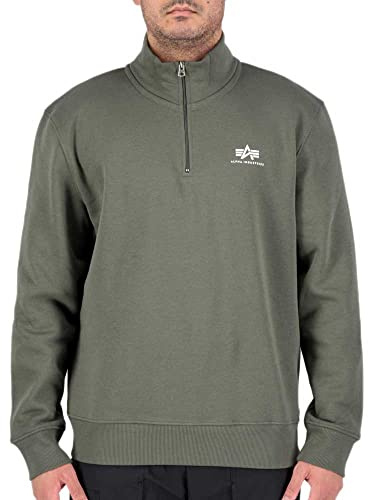 Alpha Industries Half Zip Sweater SL Sweatshirt für Herren Dark Olive