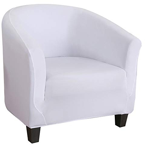 Ryoizen Sesselschoner Sesselüberwurf Sesselhusse Sesselbezug Elastisch Stretch Sofahusse Husse für Clubsessel Loungesessel Cocktailsessel,Weiß