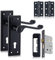XFORT Black Beauty Range Matt Black Hanoverian Lever Lock Pack, Georgian Style Complete Set with Lock Door Handles, 65mm Sashlock and 75mm Ball Bearing Hinges, for Internal Wooden Doors