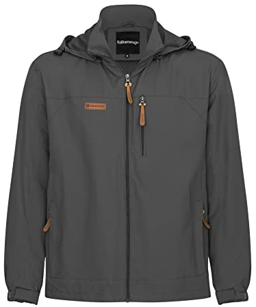 FALKENSTEJN Summer Windbreaker Anorak Windjacke leichte Jacke (M, Anthracite)