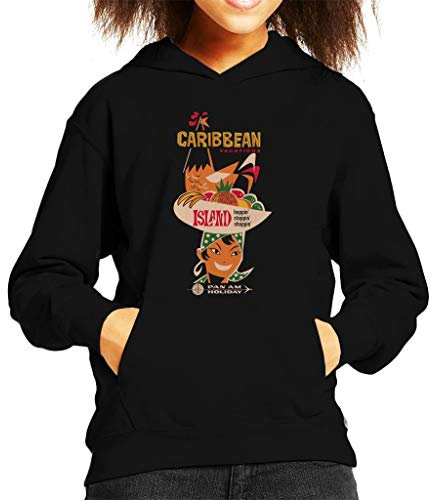 All+Every Pan Am Caribbean Vacations Kid's Hooded Sweatshirt Black