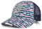 Blackskies® Tropical Flamingo Trucker Cap | Herren Damen Schirm Premium Snapback Trucker Mütze Floral Basecap Kappe Blau-Weiß Gestreift
