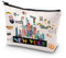FEELMEM New York Make-up-Tasche NYC Pouch New York Life Bag NYC Geschenk New York City Mädchen Reise Reise Reißverschluss Tasche New York Urlaub Make-up Tasche, beige, Einheitsgröße, Make-up-Tasche