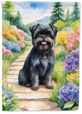 Caroline's Treasures DAC6541CHF Affenpinscher Frühlingsflagge für Gartenhaus, große Veranda, dekorativ, für den Außenbereich, Hof-Banner, Kunstwerk, Wandbehang, Polyester, Hausgröße, mehrfarbig