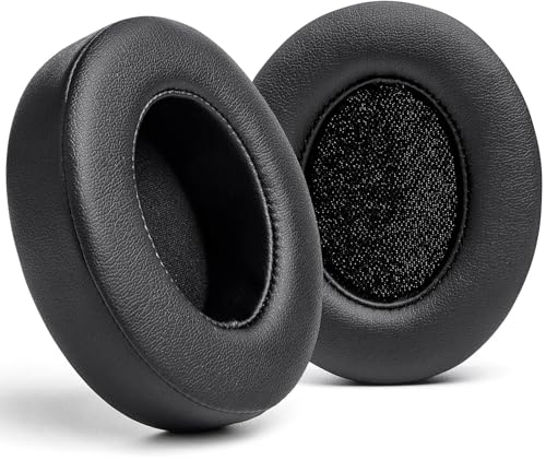 SunnyOcean Replacement Earpads Headphones, The Headphone Ear Covers with Soft Leather, Density Sound Insulation Foam, Increased Thickness (Black)
