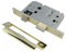 Haven Heritage Mortice Lock Sashlock Bathroom Locks 2.5 Bolt Through Reversable Bath Door (Brass Plated, 64mm (2.5 Inch)